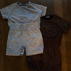 Two-Piece Lounge Set in Blue and Black